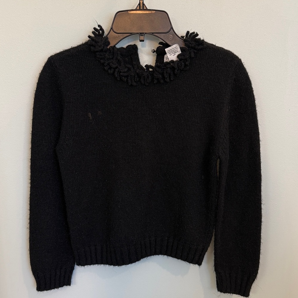 Florence Eiseman black ruffle neck Sweater size 7/8